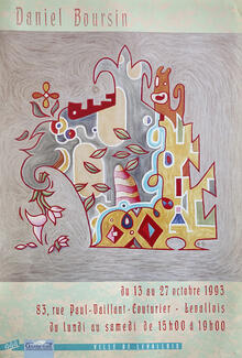 daniel Boursin, affiche exposition solo Levallois, 1993.
