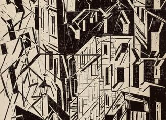 Lyonel Feininger - La ville et la merLyonel Feininger (1871-1956), Rue à Paris, 1918, xylographie sur papier, 548âÃâ412âmm. Collection privée ©â2021, ProLitteris, Zurich