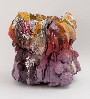 Brian Rochefort (American, born 1985), Hotspot, 2017. Stoneware, earthenware, glaze, and glass,15 x 14 x 14 in. Crocker Art Museum, gift of Loren G. Lipson, M.D., 2017.131.2. 