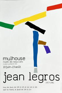 Affiche exposition Jean Legros au Musée des Beaux-Arts de Mulhouse, 1988