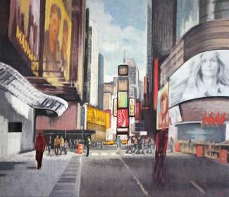 Times Square, Broadway. 2016 huile sur toile 97x113 cm - Lionel Tréboit Times Square, Broadway. 2016 huile sur toile 97x113 cm - Lionel Tréboit