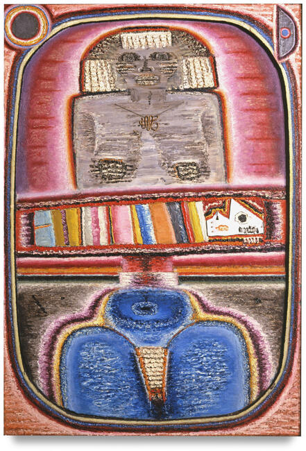triptych n° 3. exodus (dedicated to r.s.). left panel, 1963