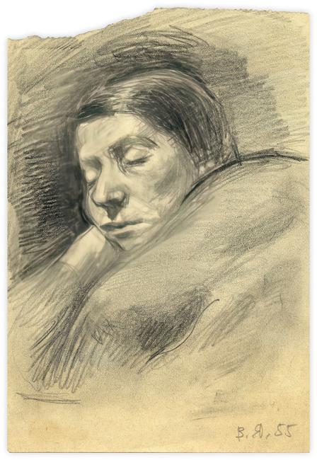 mum sleeping, 1955