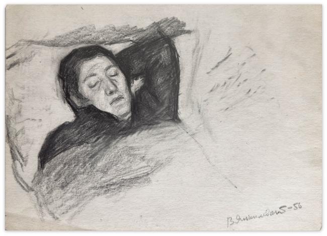 mum sleeping, 1956