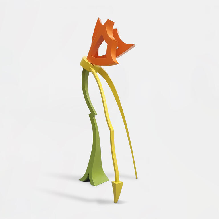 Catalogue raisonné, Jean-Paul Thaéron, Inclinée, vert, jaune, orange - 1991