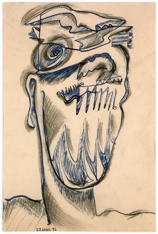 Catalogue raisonné, Jean-Jacques Lebel, Sans titre (portrait) - 1951