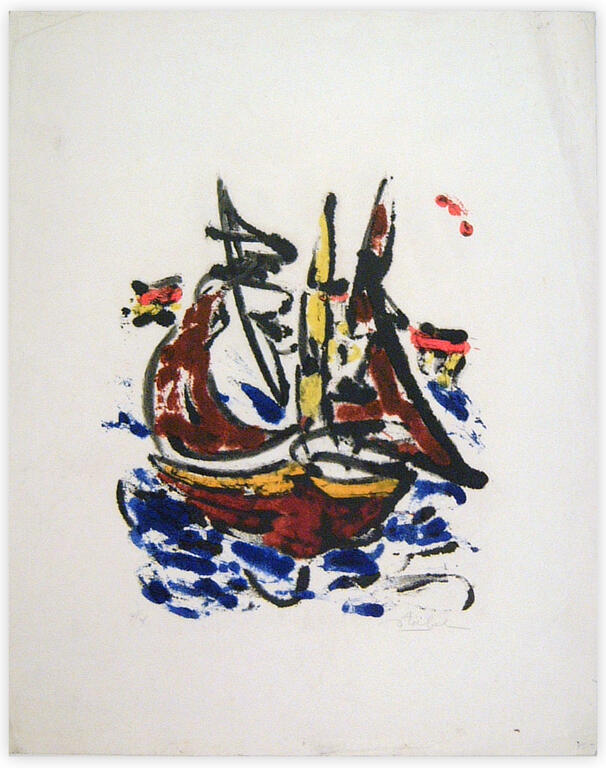 Catalogue raisonné, Edgar Stoëbel, litho 4/4 - "voiles en mer" — 