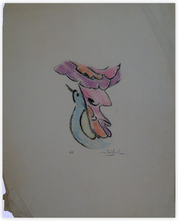 Catalogue raisonné, Edgar Stoëbel, litho 4/8 - bird from paradise — 