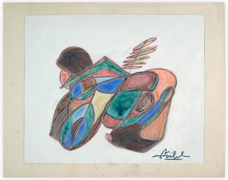 Catalogue raisonné, Edgar Stoëbel, "femme à genoux" abstract — 