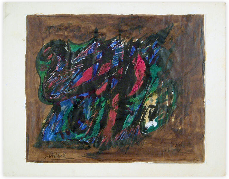 Catalogue raisonné, Edgar Stoëbel, lavis - abstract calligraphic — 