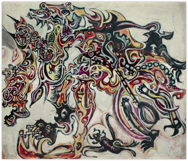 Catalogue raisonné, Jean-Jacques Lebel, La licorne liberté (métamorphose) - 1956