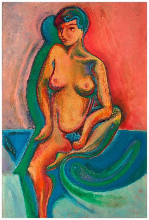 Catalogue raisonné, Jean-Jacques Lebel, Sans titre (Nu, jambre repliée) - 