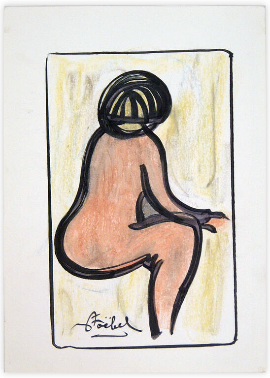 Catalogue raisonné, Edgar Stoëbel, femme nue de profil — 