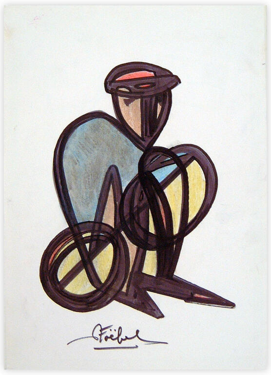 Catalogue raisonné, Edgar Stoëbel, abstract squatting characters — 