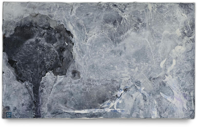 Catalogue raisonné, Patrick Baillet, Arbre noir sur fond gris - 2018
