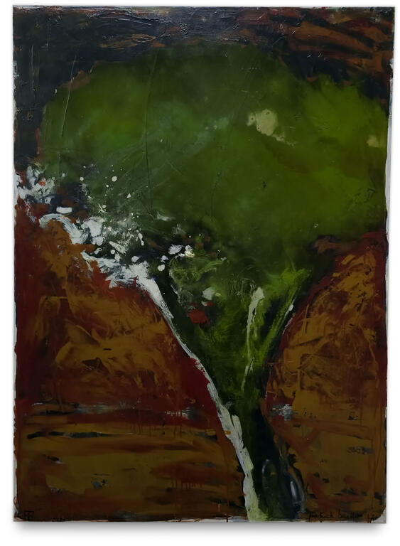 Catalogue raisonné, Patrick Baillet, ARBRE VERT SUR FOND ROUGE - 2020