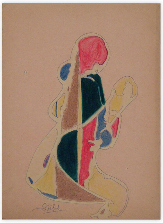 Catalogue raisonné, Edgar Stoëbel, abstract - femme et enfant — 