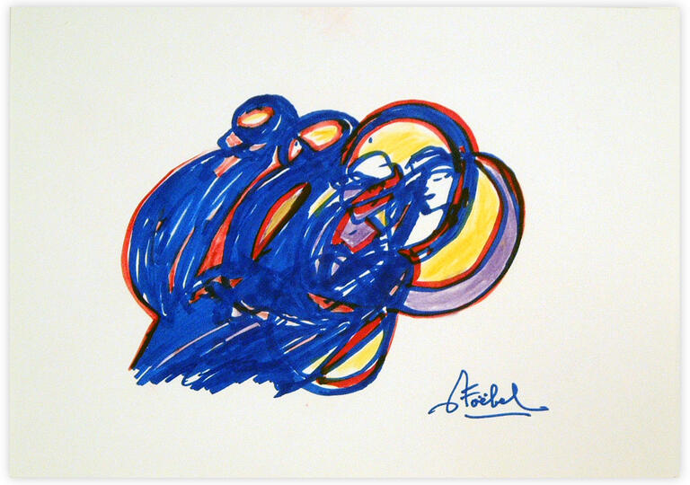 Catalogue raisonné, Edgar Stoëbel, "by the moonlight" abstract (people) — 