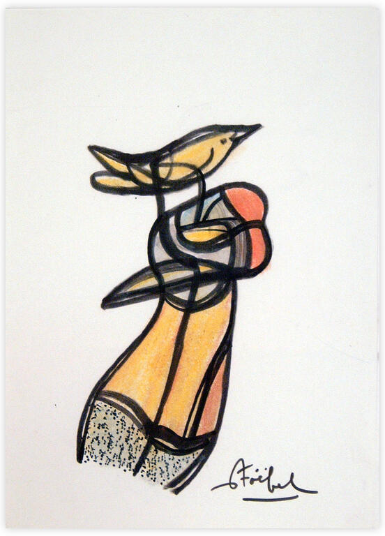 Catalogue raisonné, Edgar Stoëbel, femme et oiseau — 