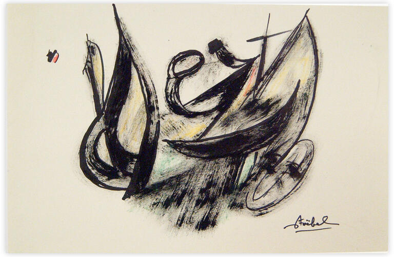 Catalogue raisonné, Edgar Stoëbel, abstract by boat — 
