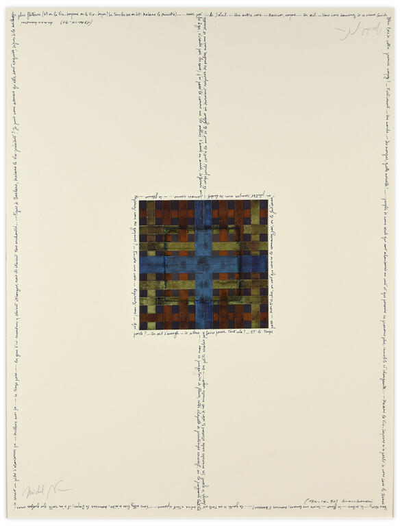 Catalogue raisonné, Henri Maccheroni, Sans titre, Série Égypte-bleu, cartouche - circa 1991