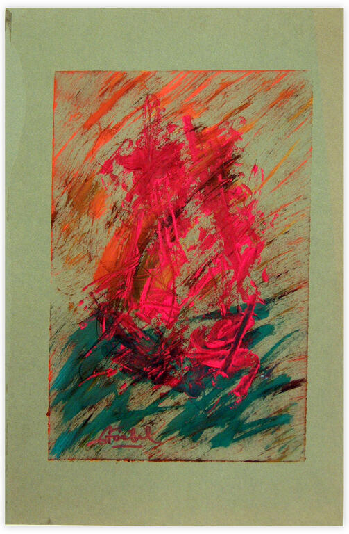 Catalogue raisonné, Edgar Stoëbel, boat in struggle - abstract calligraphic — 