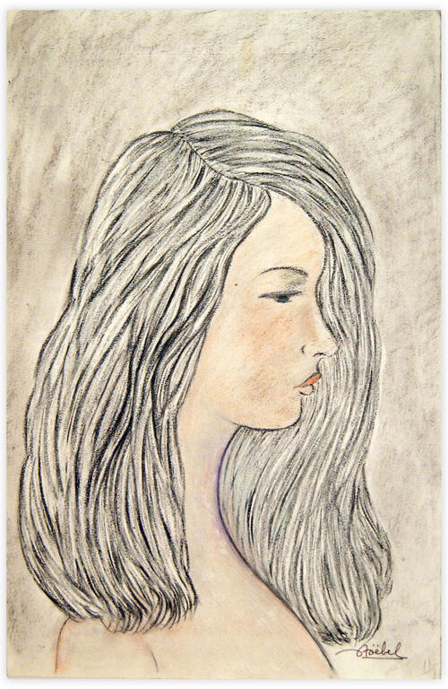 Catalogue raisonné, Edgar Stoëbel, Twins ? - (droit) profil de femme (buste) — 