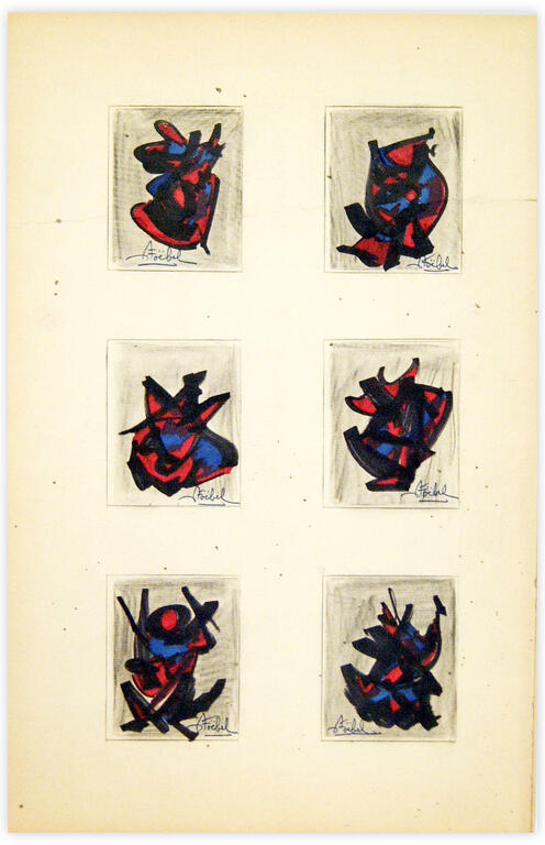 Catalogue raisonné, Edgar Stoëbel, abstract in 6 parts — 