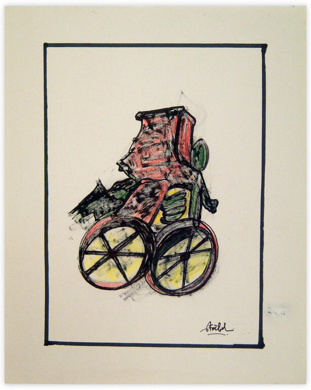 Catalogue raisonné, Edgar Stoëbel, abstract car (ça doit sûrement être "char", donc character…) — 