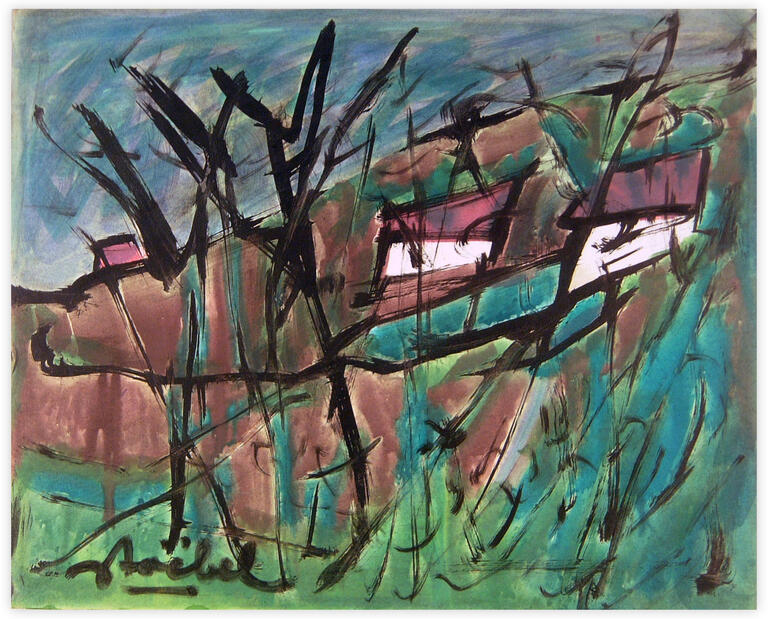 Catalogue raisonné, Edgar Stoëbel, landscape by storm — 