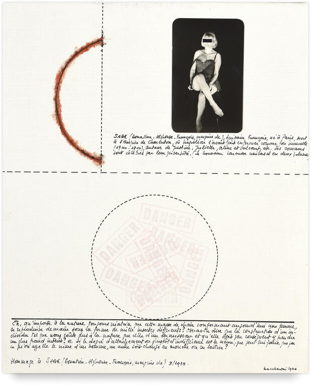 Catalogue raisonné, Henri Maccheroni, Hommage à Sade, Série Les Attitudes socio-critiques - 1974