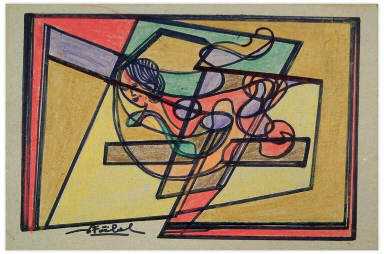 Catalogue raisonné, Edgar Stoëbel, abstract with woman — 