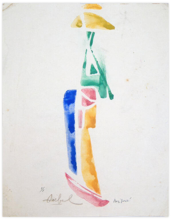 Catalogue raisonné, Edgar Stoëbel, impression 1/1 bois gravé - abstract — 