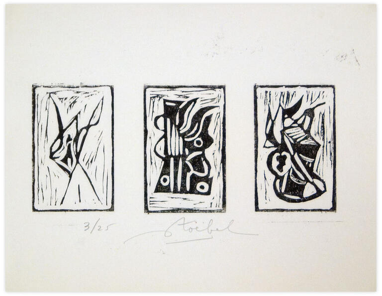 Catalogue raisonné, Edgar Stoëbel, 3/25 - abstract triptyque — 