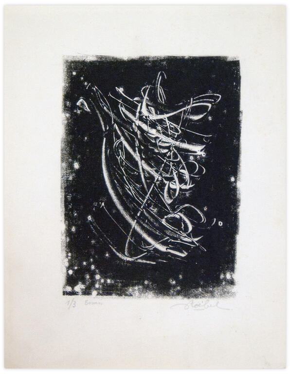 Catalogue raisonné, Edgar Stoëbel, 1/3 essai - abstract calligraphic — 