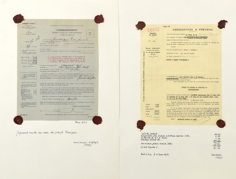 Catalogue raisonné, Henri Maccheroni, Les Actions pro-verbales - 1973