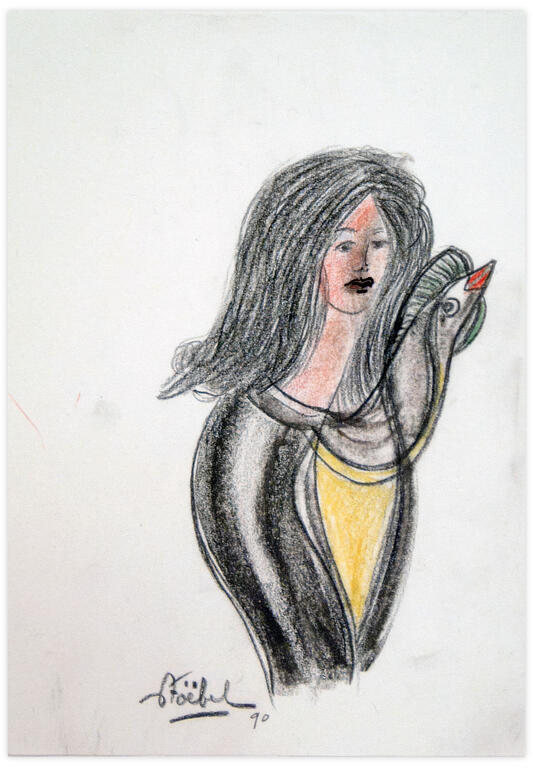 Catalogue raisonné, Edgar Stoëbel, femme et oiseau — 