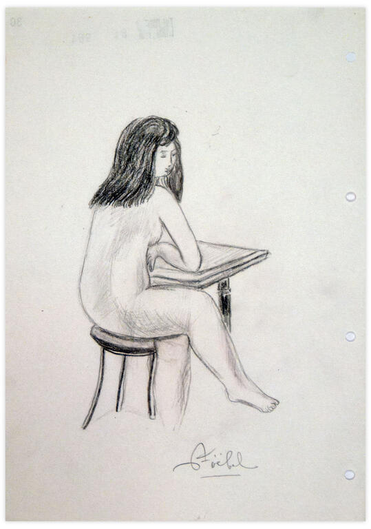 Catalogue raisonné, Edgar Stoëbel, nue à table — 