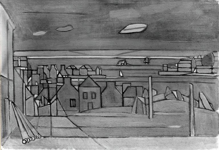 Catalogue raisonné, oeuvre de l'artiste Hans Seiler - La rue du moulin, 1938