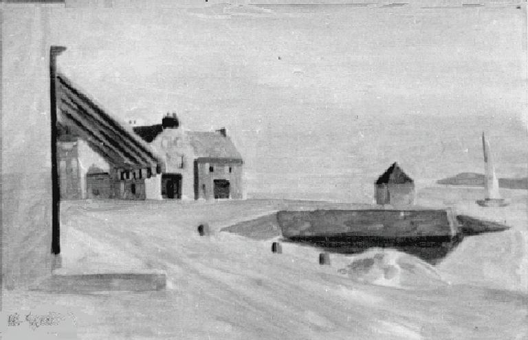 Catalogue raisonné, oeuvre de l'artiste Hans Seiler - Sur le port, circa 1938