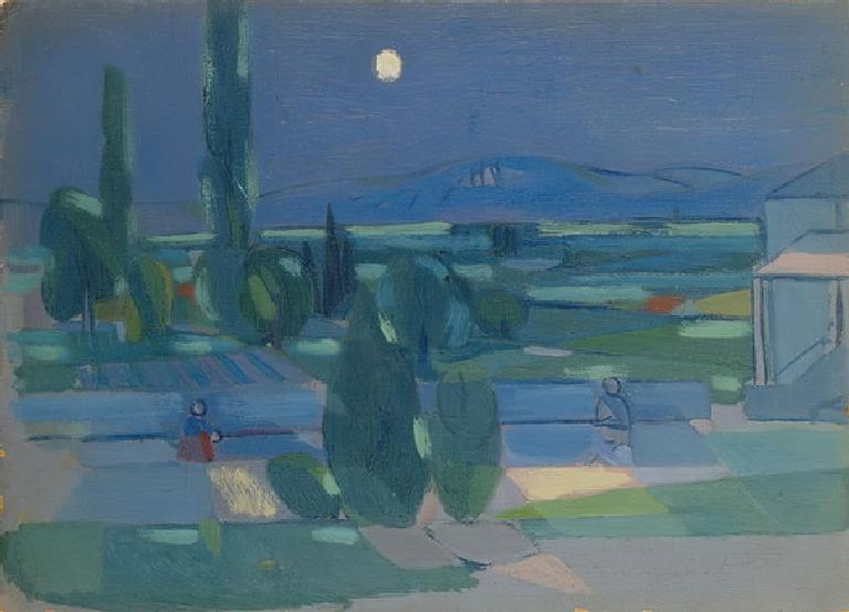 Catalogue raisonné, oeuvre de l'artiste Hans Seiler - Terrasse sous la lune, circa 1940