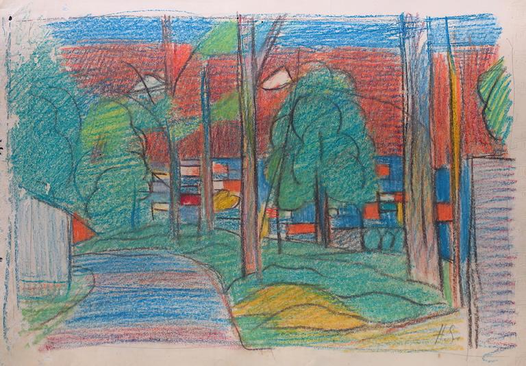 Catalogue raisonné, oeuvre de l'artiste Hans Seiler - Chemin en Bretagne, circa 1942