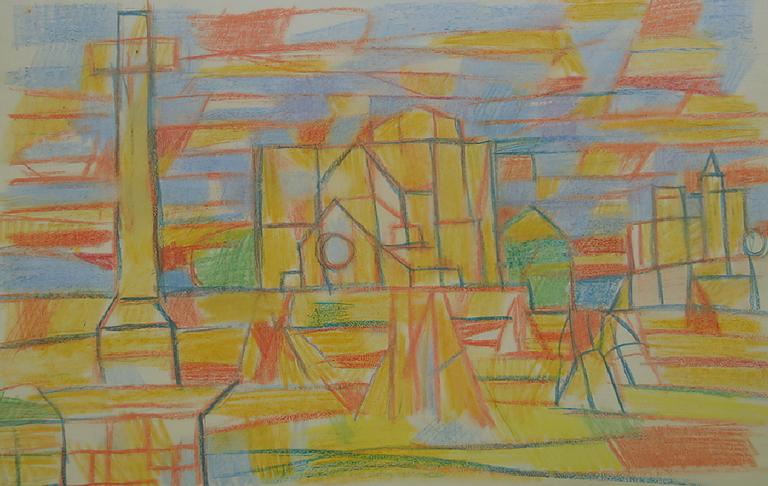 Catalogue raisonné, oeuvre de l'artiste Hans Seiler - L'église de Vézac, circa 1942