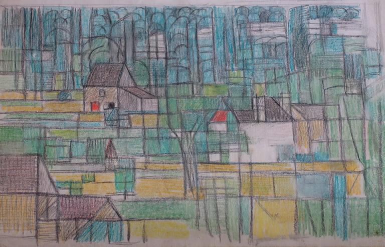 Catalogue raisonné, oeuvre de l'artiste Hans Seiler - La petite grange et la ferme, circa 1942