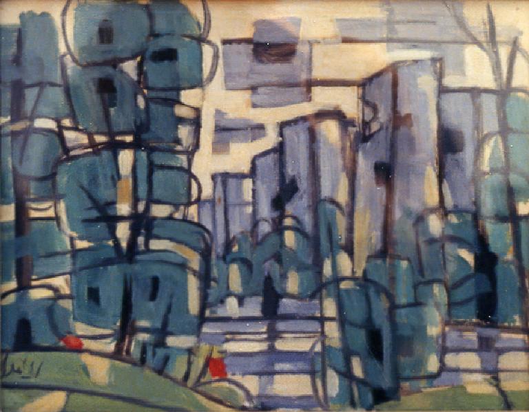 Catalogue raisonné, oeuvre de l'artiste Hans Seiler - Falaises sur la Dordogne, circa 1947