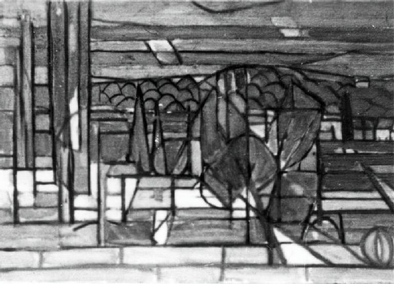 Catalogue raisonné, oeuvre de l'artiste Hans Seiler - Vue de la terrasse, circa 1947