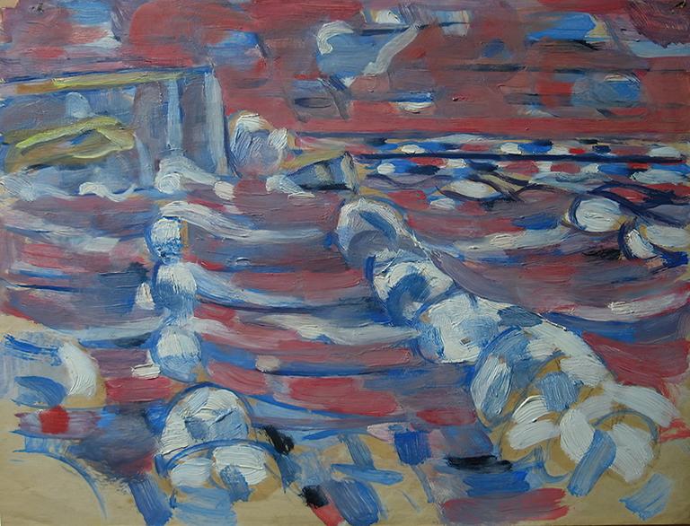 Catalogue raisonné, oeuvre de l'artiste Hans Seiler - Vagues à Belle-Ile, 1950