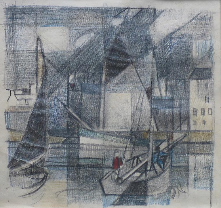 Catalogue raisonné, oeuvre de l'artiste Hans Seiler - Bateaux de pêche, circa 1950