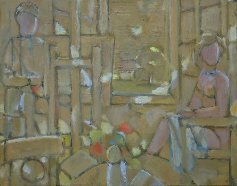 Catalogue raisonné, oeuvre de l'artiste Hans Seiler - Le peintre et son modèle, circa 1955