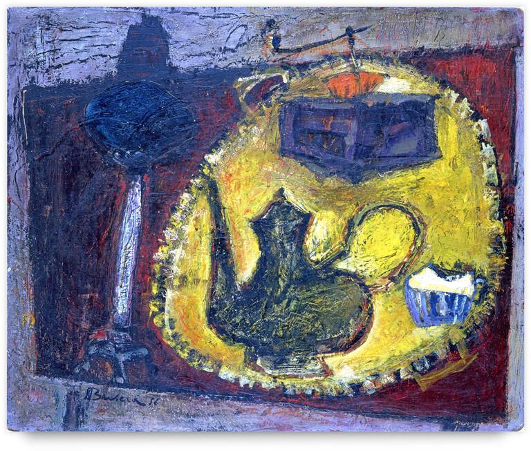 Catalogue raisonné, Henri Baviera, THÉIÈRE PLATEAU JAUNE — 1956